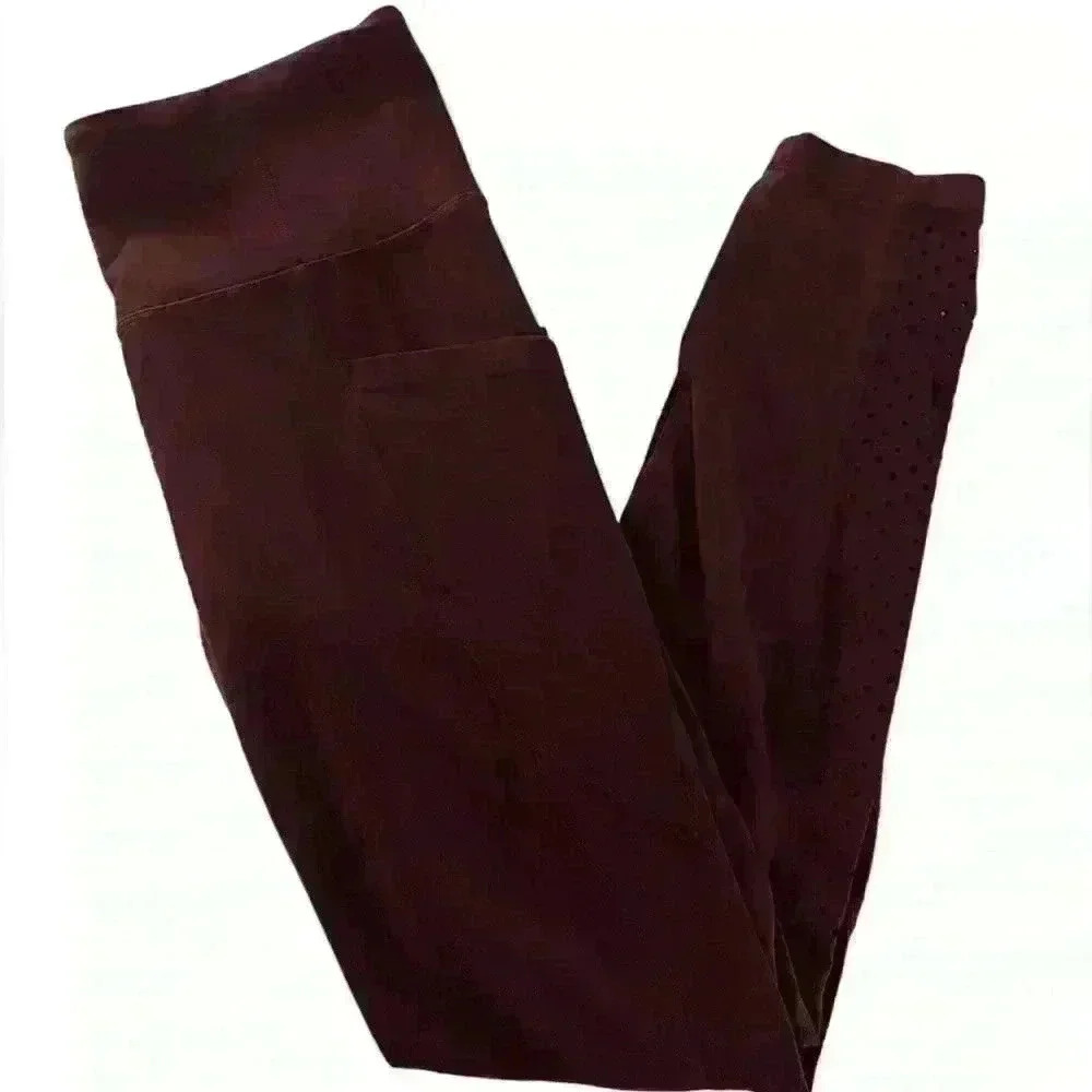 Athleta Charka Laser Cut Mid Rise Leggings